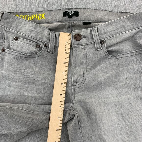 J. Crew Jeans Womens Size 27 Toothpick Stretch Gray Distressed - Picture 5 of 16